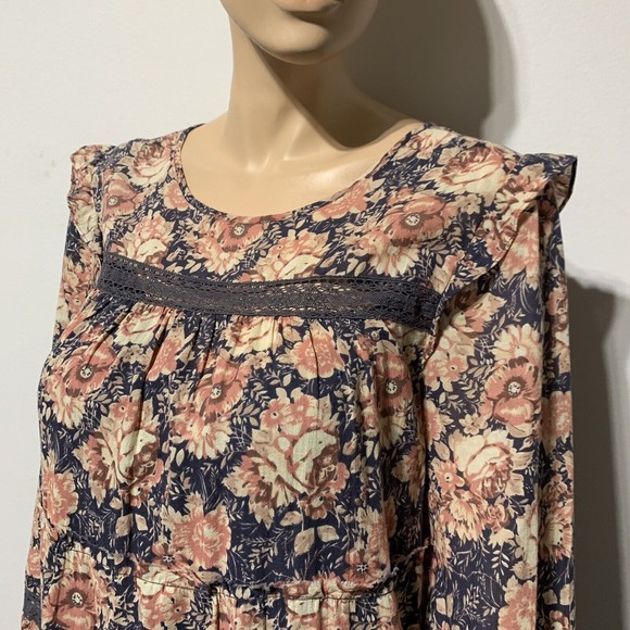 Current Elliot Maxi Dress Size 1 Women’s S Floral Long Sleeve Crochet Lace - Picture 4 of 12